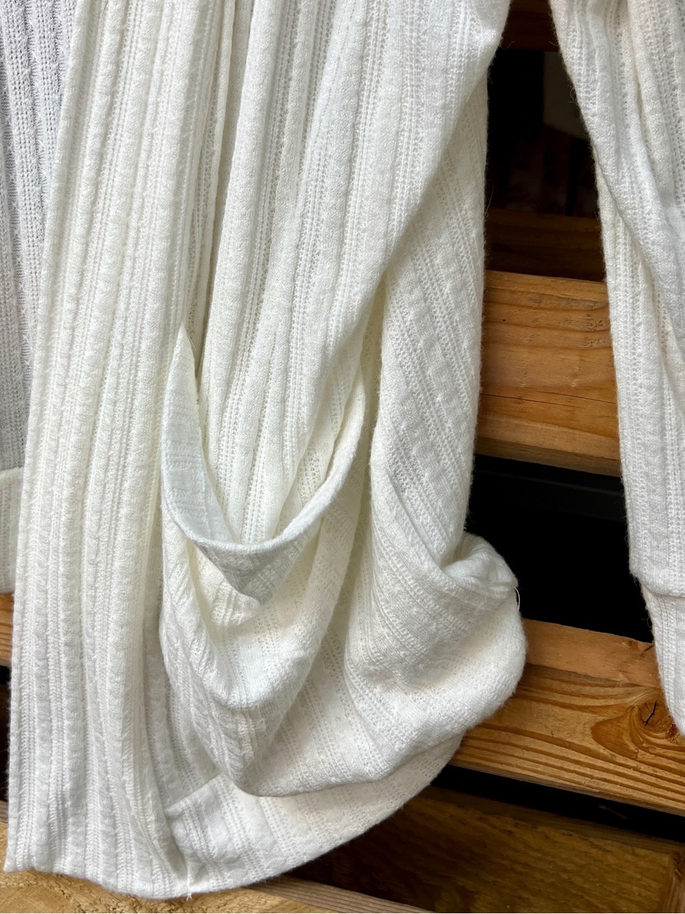 First Love Cream Open-Front Ribbed Cardigan - Picture 4 of 4